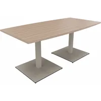 Soennecken Besprechungstisch communication, 72cm (H), 180x80/90cm (BxT), Tonnenform, eiche natur / silber 4003969061453 Soennecken