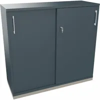 Soennecken Schiebetürenschrank endless 820112882, abschließbar, 3 OH, lavagrau, 120x113,3x44,2cm (BxHxT) 4003969064195 Soennecken