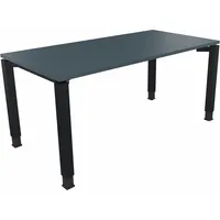 Soennecken Schreibtisch All in One, manuell höhenverstellbar, 68-82cm (H), 160x80cm (BxT), rechteckig, lavagrau / anthrazit metallic 400396