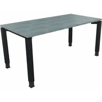 Soennecken Schreibtisch All in One, manuell höhenverstellbar, 68-82cm (H), 160x80cm (BxT), rechteckig, beton hell / anthrazit metallic 4003