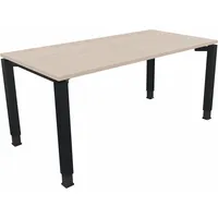 Soennecken Schreibtisch All in One, manuell höhenverstellbar, 68-82cm (H), 160x80cm (BxT), rechteckig, akazie hell / anthrazit metallic 400