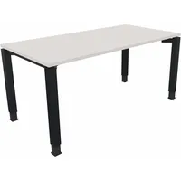 Soennecken Schreibtisch All in One, manuell höhenverstellbar, 68-82cm (H), 160x80cm (BxT), rechteckig, weiß / anthrazit metallic 4003969063