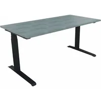 Soennecken Sitz-Steh-Schreibtisch All in One, elektrisch höhenverstellbar, 64,5-127,5cm (H), 160x80cm (BxT), rechteckig, beton hell / anthr