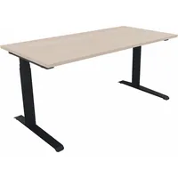 Soennecken Sitz-Steh-Schreibtisch All in One, elektrisch höhenverstellbar, 64,5-127,5cm (H), 160x80cm (BxT), rechteckig, akazie hell / anth