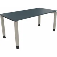 Soennecken Schreibtisch All in One, manuell höhenverstellbar, 68-82cm (H), 160x80cm (BxT), rechteckig, lavagrau / silberaluminium 400396906