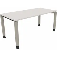 Soennecken Schreibtisch All in One, manuell höhenverstellbar, 68-82cm (H), 160x80cm (BxT), rechteckig, weiß / silberaluminium 4003969063457