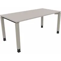 Soennecken Schreibtisch All in One, manuell höhenverstellbar, 68-82cm (H), 160x80cm (BxT), rechteckig, lichtgrau / silberaluminium 40039690