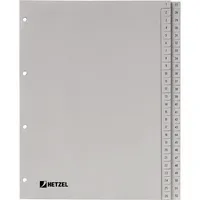 Hetzel Kunststoffregister 721308, 1 bis 52, A4, 110µm, graue Taben, 52-teilig 4013702017623 Hetzel
