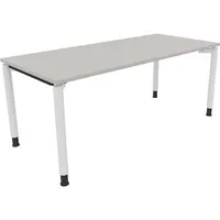 Soennecken Schreibtisch All in One, manuell höhenverstellbar, 68-82cm (H), 180x80cm (BxT), rechteckig, lichtgrau / weiß 4003969086876 Soenn