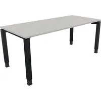 Soennecken Schreibtisch All in One, manuell höhenverstellbar, 68-82cm (H), 180x80cm (BxT), rechteckig, lichtgrau / anthrazit metallic 40039