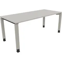 Soennecken Schreibtisch All in One, manuell höhenverstellbar, 68-82cm (H), 180x80cm (BxT), rechteckig, lichtgrau / silberaluminium 40039690