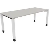 Soennecken Schreibtisch All in One, manuell höhenverstellbar, 68-82cm (H), 180x80cm (BxT), rechteckig, lichtgrau / weiß 4003969078536 Soenn