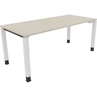 Soennecken Schreibtisch All in One, manuell höhenverstellbar, 68-82cm (H), 180x80cm (BxT), rechteckig, akazie hell / weiß 4003969078543 Soe