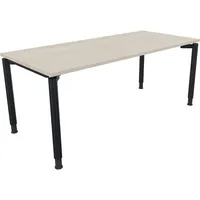 Soennecken Schreibtisch All in One, manuell höhenverstellbar, 68-82cm (H), 180x80cm (BxT), rechteckig, akazie hell / anthrazit metallic 400