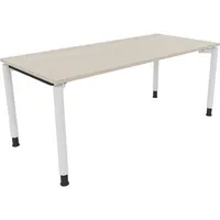 Soennecken Schreibtisch All in One, manuell höhenverstellbar, 68-82cm (H), 180x80cm (BxT), rechteckig, akazie hell / weiß 4003969086746 Soe