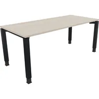 Soennecken Schreibtisch All in One, manuell höhenverstellbar, 68-82cm (H), 180x80cm (BxT), rechteckig, akazie hell / anthrazit metallic 400