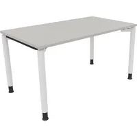 Soennecken Schreibtisch All in One, manuell höhenverstellbar, 68-82cm (H), 140x80cm (BxT), rechteckig, lichtgrau / weiß 4003969081574 Soenn