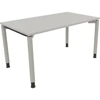 Soennecken Schreibtisch All in One, manuell höhenverstellbar, 68-82cm (H), 140x80cm (BxT), rechteckig, lichtgrau / silberaluminium 40039690
