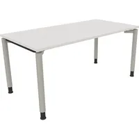 Soennecken Schreibtisch All in One, manuell höhenverstellbar, 68-82cm (H), 160x80cm (BxT), rechteckig, weiß / silberaluminium 4003969082007