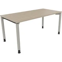 Soennecken Schreibtisch All in One, manuell höhenverstellbar, 68-82cm (H), 160x80cm (BxT), rechteckig, eiche natur / silberaluminium 400396