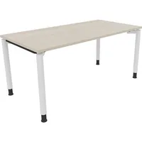Soennecken Schreibtisch All in One, manuell höhenverstellbar, 68-82cm (H), 160x80cm (BxT), rechteckig, akazie hell / weiß 4003969081994 Soe