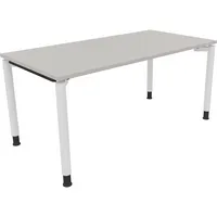 Soennecken Schreibtisch All in One, manuell höhenverstellbar, 68-82cm (H), 160x80cm (BxT), rechteckig, lichtgrau / weiß 4003969081932 Soenn