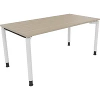Soennecken Schreibtisch All in One, manuell höhenverstellbar, 68-82cm (H), 160x80cm (BxT), rechteckig, eiche natur / weiß 4003969082021 Soe
