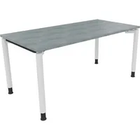 Soennecken Schreibtisch All in One, manuell höhenverstellbar, 68-82cm (H), 160x80cm (BxT), rechteckig, beton hell / weiß 4003969082038 Soen