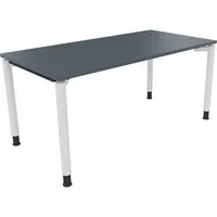 Soennecken Schreibtisch All in One, manuell höhenverstellbar, 68-82cm (H), 160x80cm (BxT), rechteckig, lavagrau / weiß 4003969082014 Soenne