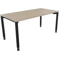 Soennecken Schreibtisch All in One, manuell höhenverstellbar, 68-82cm (H), 160x80cm (BxT), rechteckig, eiche natur / anthrazit metallic 400