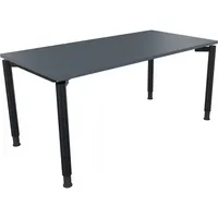Soennecken Schreibtisch All in One, manuell höhenverstellbar, 68-82cm (H), 160x80cm (BxT), rechteckig, lavagrau / anthrazit metallic 400396