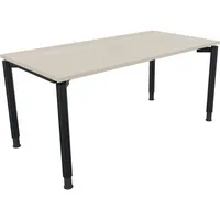 Soennecken Schreibtisch All in One, manuell höhenverstellbar, 68-82cm (H), 160x80cm (BxT), rechteckig, akazie hell / anthrazit metallic 400