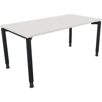 Soennecken Schreibtisch All in One, manuell höhenverstellbar, 68-82cm (H), 160x80cm (BxT), rechteckig, weiß / anthrazit metallic 4003969082
