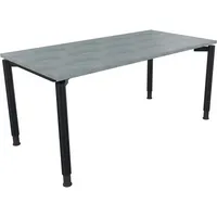 Soennecken Schreibtisch All in One, manuell höhenverstellbar, 68-82cm (H), 160x80cm (BxT), rechteckig, beton hell / anthrazit metallic 4003