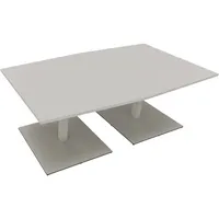 Soennecken Besprechungstisch communication, 72cm (H), 200x100/110cm (BxT), Tonnenform, lichtgrau / silber 4003969064584 Soennecken