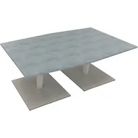 Soennecken Besprechungstisch communication, 72cm (H), 200x100/110cm (BxT), Tonnenform, beton hell / silber 4003969064546 Soennecken