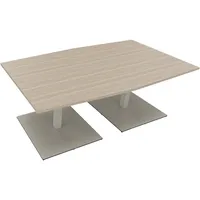 Soennecken Besprechungstisch communication, 72cm (H), 200x100/110cm (BxT), Tonnenform, eiche natur / silber 4003969064560 Soennecken