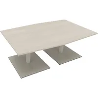 Soennecken Besprechungstisch communication, 72cm (H), 200x100/110cm (BxT), Tonnenform, akazie hell / silber 4003969064539 Soennecken
