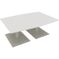 Soennecken Besprechungstisch communication, 72cm (H), 200x100/110cm (BxT), Tonnenform, weiß / silber 4003969064553 Soennecken