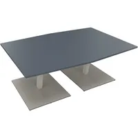 Soennecken Besprechungstisch communication, 72cm (H), 200x100/110cm (BxT), Tonnenform, lavagrau / silber 4003969064577 Soennecken