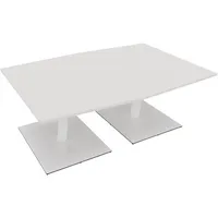 Soennecken Besprechungstisch communication, 72cm (H), 200x100/110cm (BxT), Tonnenform, weiß / weiß 4003969064614 Soennecken