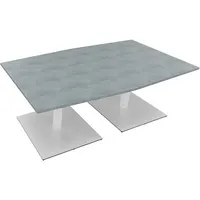 Soennecken Besprechungstisch communication, 72cm (H), 200x100/110cm (BxT), Tonnenform, beton hell / weiß 4003969064607 Soennecken