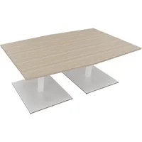 Soennecken Besprechungstisch communication, 72cm (H), 200x100/110cm (BxT), Tonnenform, eiche natur / weiß 4003969064621 Soennecken