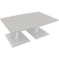 Soennecken Besprechungstisch communication, 72cm (H), 200x100/110cm (BxT), Tonnenform, lichtgrau / weiß 4003969064645 Soennecken