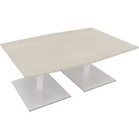 Soennecken Besprechungstisch communication, 72cm (H), 200x100/110cm (BxT), Tonnenform, akazie hell / weiß 4003969064591 Soennecken