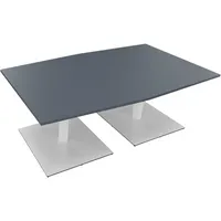Soennecken Besprechungstisch communication, 72cm (H), 200x100/110cm (BxT), Tonnenform, lavagrau / weiß 4003969064638 Soennecken