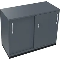 Soennecken Schiebetürenschrank endless 820118982, abschließbar, 2 OH, lavagrau, 100x78,1x44,2cm (BxHxT) 4003969073395 Soennecken