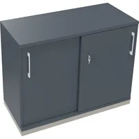 Soennecken Schiebetürenschrank endless 820119082, abschließbar, 2 OH, lavagrau, 100x78,1x44,2cm (BxHxT) 4003969073340 Soennecken