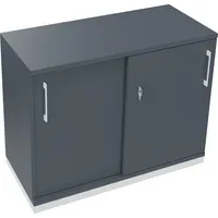 Soennecken Schiebetürenschrank endless 820119182, abschließbar, 2 OH, lavagrau, 100x78,1x44,2cm (BxHxT) 4003969073555 Soennecken