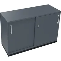 Soennecken Schiebetürenschrank endless 820119282, abschließbar, 2 OH, lavagrau, 120x78,1x44,2cm (BxHxT) 4003969073548 Soennecken